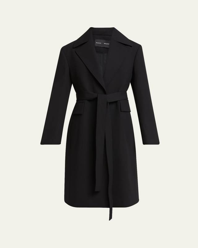 Thea Belted Wool Gabardine Suiting Coat